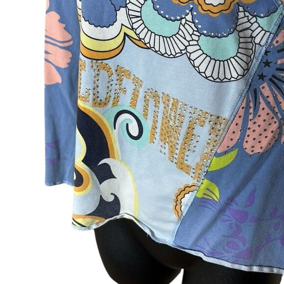 Custo Barcelona vintage 90s y2k wildflower rhinestone art to wear - Picture 2 of 4